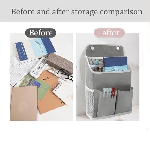 2-Pack Hanging Storage Organizer, Over The Door Hanging Bags/Wall Baskets Storage with Pockets for Home, RV, Office and More (2, Grey) - color: Grey 2pcs