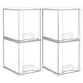 Vtopmart 7.6" H Clear Stackable Storage Drawers, 4 Pack Plastic Organizers Bins for Skincare, Cosmetics,Beauty Supplies,Ideal for Vanity, Bathroom,Kitchen Countertop,Cabinet Organization - style: 4pack High