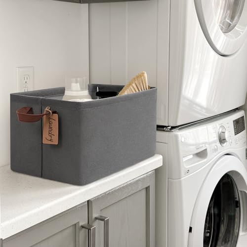 CHICVITA Storage Baskets for Shelves, Large Fabric Storage Bins with Metal Frame, Closet Organizer Bins for Living Room Bedroom, 16 ¾" L x 11" W x 9 ¾" H, Gray, 4-Pack - color: Grey 4-Pack, size: 16 ¾" L x 11" W x 9 ¾" H