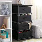 Juvale 4-Tier Fabric Dresser for Closet - 16.5 x 13 x 33 in, Black - Storage Cabinet with Drawers, Closet Drawers & Bedroom Storage - color: Black