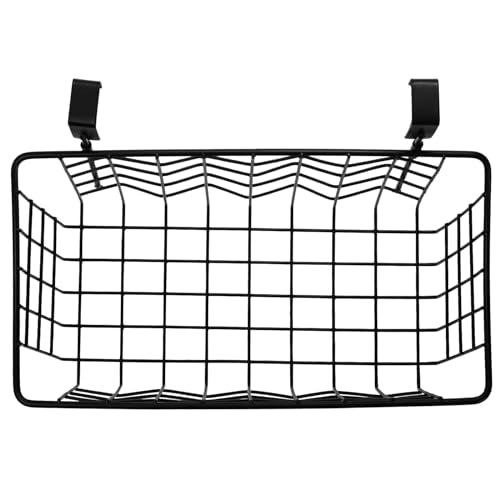 AVLA 2 Pack Over The Cabinet Door Organizer, Grid Storage Baskets with Hooks, Metal Wall Hanging Basket Holder Rack, Wire Kitchen Sink Organization Bin for Bathroom Shampoo, Body Wash
