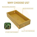 Bamboo Drawer Organizer 11.8x5.9x2.4 Inch | Rectangle Drawer Divider & Utensil Tray for Kitchen, Bathroom, Office, Makeup & Jewelry - size: 11.8"D x 5.9"W x 2.4"H