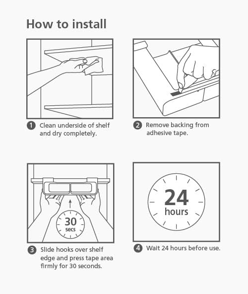 Joseph Joseph CupboardStore Under Shelf Storage Film, Foil and Bag Organizer, for Larger Rolls and Boxes, Fits Kitchen Units Over 13 in Wide, Large - size: Large