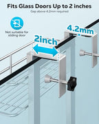 Nieifi Over the Door Shower Caddy, Stainless Steel Rustproof, Adjustable Hanging Shower Organizer, Anodized Aluminum, Silver - color: Silver, Stainless Steel