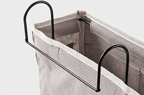 Bedside Caddy,Hanging Basket Bedside Organizer Storage for College Bunk Dorm Rooms Hospital Beds Rails,Grey Canvas Sturdy Iron Frame with Side Mesh Pocket for Glasses Books Phones Keys Cable - color: Grey