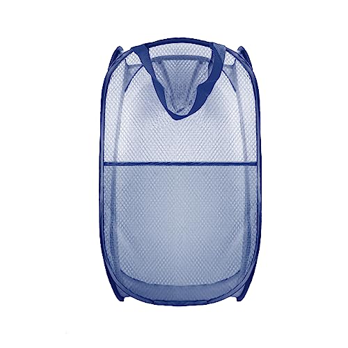 Collapsible Pop Up Laundry Hamper, Extra Large Mesh Foldable Laundry Basket, 28" x 16" x 16" (Blue) - color: 1P Blue