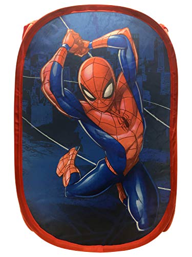 Jay Franco Marvel Spiderman Web Sling Pop Up Hamper - Mesh Laundry Basket/Bag with Durable Handles, 22" x 14" - color: Avengers - Spiderman