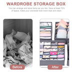 Wakauto 4PCS Sock Underwear Drawer Organizer Dividers, Foldable Fabric Dresser Organizer Closet Clothes Organizing and Storage Box Set for Storing Socks Handkerchiefs Ties Belts (Gray)