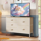 WLIVE Dresser for Bedroom with 5 Drawers, Wide Chest of Drawers for Bedroom, Fabric Dresser for Living Room, Closet, Hallway, Cream White - color: Cream White
