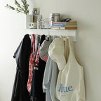 Entrance Coat Rack ，Coat Hooks, Wall-Mounted Wooden Hook Rack, Wall-Mounted Shelves are Very Suitable (White Color Finish—A-1) - style: White color finish—A-1