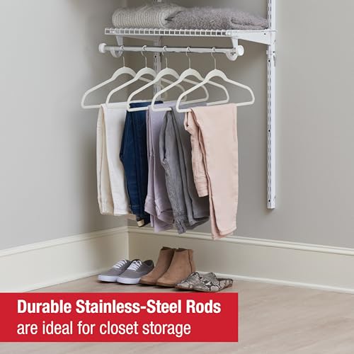 Rubbermaid Configurations Custom Closet Kit 2-4 Ft. Adjustable Metal Wire Shelving White Finish Expandable Organization System Hardware Included for Home Closet/Pantry/Laundry/Mudroom - color: White, size: 2-4 Feet