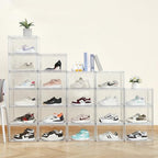 Shoe Boxes Clear Plastic Stackable Acrylic Sneaker Shoe Display Case Transparent Display Case Clear Storage Bins With Lids Acrylic Boxes for Display Shoe Organizer Containers - size: Side Door-1pcs