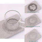 NiuYichee Set of 4 Water Absorbent Diatomite Coasters, Diatomaceous Earth Kitchen Soap Dish, Bathroom Trays, Water Absorbing Stone Used for Hand Soaps & Plants & Toiletries in The Modern Home - color: Set of 4 Grey