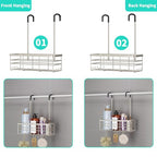 HapiRm Hanging Shower Caddy Organizer - No Drilling Shower Organizer with Hooks, Rustproof & Waterproof 304 Stainless Steel Bathroom Shelves - Brushed Nickel (1 Basket) - color: Brushed Nickel- 1 Basket