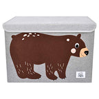 CLCROBD Foldable Large Kids Toy Chest with Flip-Top Lid, Collapsible Fabric Animal Toy Storage Organizer/Bin/Box/Basket/Trunk for Toddler, Children and Baby Nursery (Bear) - color: Bear
