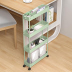 SPACELEAD Slim Storage Cart 4 Tier,Bathroom Organizer Rolling Utility,Mobile Shelving Unit Slide Out for Office, Kitchen, Laundry Room & Narrow Places，Green - color: Green