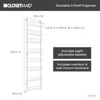 ClosetMaid 97535 Wall or Door Adjustable (8) Basket Organizer, 6.614-Inch D x 77.165-Inch H x 17.992-Inch W, White - style: Basket Organizer