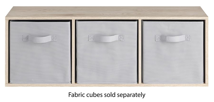 Whitmor Bookcase Storage Organizer, 3 Tier Stackable MDF Bookshelf, Open Storage Display Shelf - color: Sonoma Oak, size: 3 Cube, 12.7"L x 11.7"W x 35.5"H