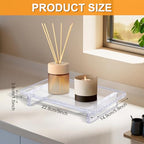Acrylic soap Dish Tray for Bathroom Counter and Kitchen - Waterproof Countertop Organizer for Soap Dish, Vanity, Plants, Candles (1, Large-9 x 5.9 x 1.5 inch) - size: Large-9 x 5.9 x 1.5 inch