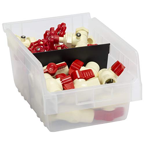 Akro-Mils 30080 Plastic Nesting ShelfMax Storage Bin Box, (12-Inch x 8-Inch x 6-Inch), Clear, (8-Pack) - color: Clear
