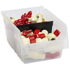 Akro-Mils 30080 Plastic Nesting ShelfMax Storage Bin Box, (12-Inch x 8-Inch x 6-Inch), Clear, (8-Pack) - color: Clear
