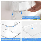Diesisa 3pc Acrylic Wall Mount Organizer, Adhesive Clear Shower Caddies,Acrylic Soap Basket for wall,No Drilling Hang Walls,with Self Adhesive Tape, for Bathroom, Kitchen, Living Room - color: Clear - 3 Baskets
