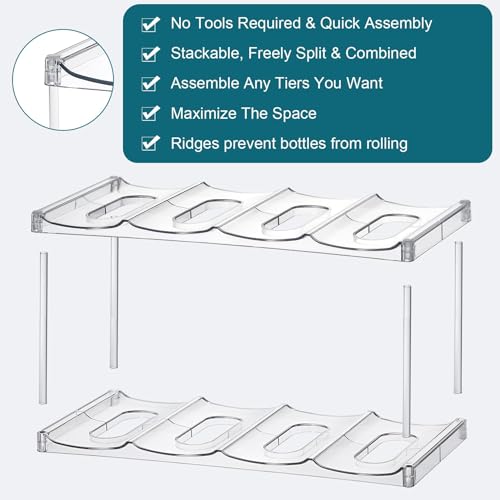 Design for Stanley 40 OZ & Large Bottles & Tumblers with Handle - Acrylic Water Bottle Organizer - Stackable Clear Wine Rack Cup Holder for Home Kitchen Pantry Shelf Countertop Cabinet, 4 Tier Hold 16 - size: 4 Tier for 16