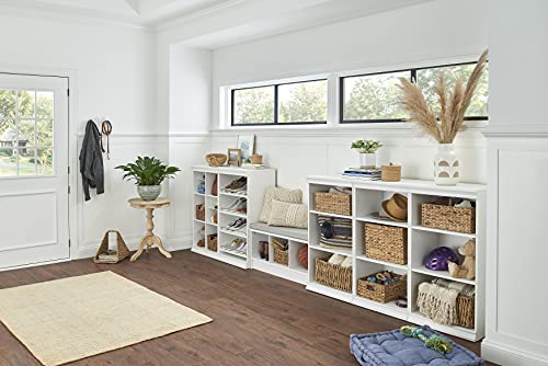 ClosetMaid 1631 Cubeicals 3-Cube Storage Bench, White with Gray Cushion - color: White With Gray Cushion