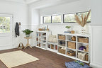 ClosetMaid 1631 Cubeicals 3-Cube Storage Bench, White with Gray Cushion - color: White With Gray Cushion