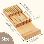 Utoplike Knife Drawer Organizer Bamboo Knives Block for Kitchen, Large Handle Steak Holder, Fit for 9 Knives (Not Included) - size: 9 Holder
