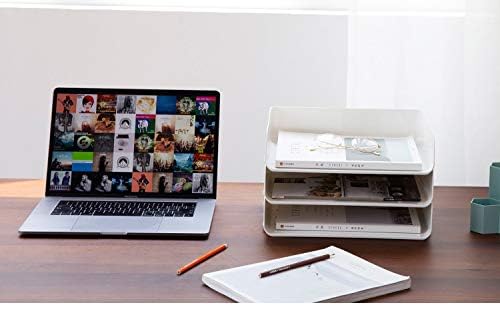3 Tiers Stackable A4 Paper Trays, Office Desk File Holder, Tidy File Document Letter Book Paper Organizer (3 Tiers,White) - color: White, size: 3 tiers