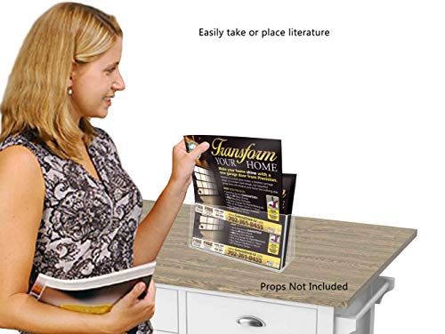 Brochure Holder 11" Wide Catalog or Magazine Bin Clear Acrylic for Counters Space Saving Caddy for Welcome Centers and Schools by Marketing Holders