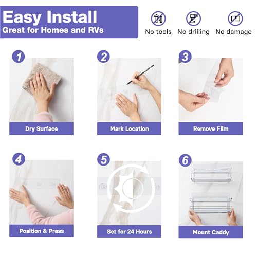 KINCMAX Iron Shower Caddies - Self Adhesive Bathroom Shelves for Showers - Wall Organizer Shampoo Holder Shelf - Peel and Stick On Caddy Bath Tub Rack - Pack of 2 Holders - Silver - style: 2-Pc Caddies - Wavy, Silver
