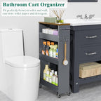 XYZLVSI Slim Storage Cart, 4 Tier Rolling Kitchen Cart on Wheels for Small Space, Narrow Laundry Bathroom Organizers Mobile Shelving Unit Metal Utility Cart with Handle, 5.9in Width, Gray - size: 5.9IN-Gray