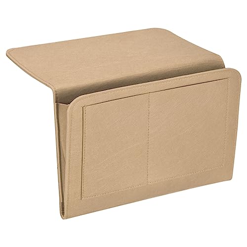PATIKIL 13in Bedside Caddy, Bed Caddy Bedside Organizer Hanging 5 Pocket Soft Felt Bed Pockets Bedside Storage Organizer Remote Control Holder for Bedroom Phones Glasses, Beige - color: Beige, size: 12.6*8.6inch