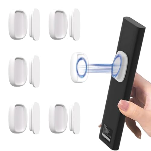 Tiizze 5 Pack Upgraded Magnetic Remote Control Holder Wall Mount - Enhanced N52 Magnets & Stronger Adhesive, No-Drill Remote Organizer for TV/Fan/AC Remotes - color: White