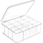 DILIBRA Socks Underwear Drawer Organizer for Closet, 16 Compartment Removable Divided Plastic Clear Sock Storage Box with Lid, Underwear Storage Tie Organizer Box for Bra Socks Ties Scarf Tea Bag