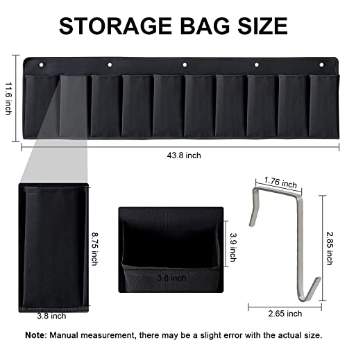 RVZONE RV Shoe Pockets 10 Pockets Heavy Hanging Bedside Storage Organizer with Sturdy Hooks Storage Pockets Hangs on bed for Shoes Toys and Tool Accessories - color: Black