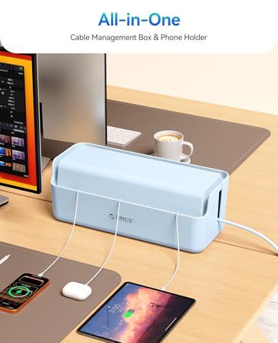ORICO Cable Management Box, Cord Hider Box to Conceal Power Strips on Desk or Floor, Keeping Cords Tidy and Protected from Damage, Stylish Cable Organizers for Home, Office, School - PB03