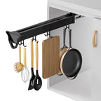 Hanging Pot Rack with 8 Hook for Cabinet 18inch Pull Out Pot and Pan organizer Adjustable Pot Racks with Sliding Rail Storage Utility Rack Used for Kitchen/Closet/Cupboard,Load 75LBS - size: 18.1 in