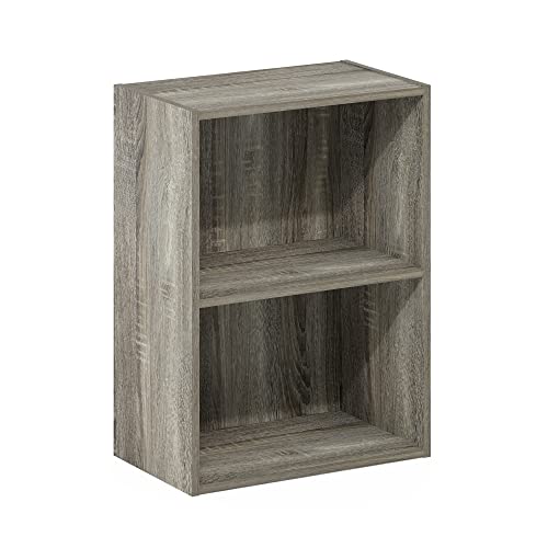 Furinno Luder Bookcase / Book / Storage, French Oak - color: French Oak, size: 2-Tier, 9 x 16 x 21