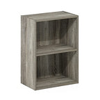 Furinno Luder Bookcase / Book / Storage, French Oak - color: French Oak, size: 2-Tier, 9 x 16 x 21