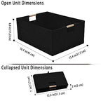 xianshengle Storage Bins & Fabric Storage Basket for Shelves - Decorative Baskets Storage Box Cubes Containers W/Handles for Closet Shelf Nursery Toy, Home, Office, Books,Bathroom (Black 2 Pack)