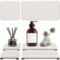 4PCS Water Absorbing Stone Tray, Quick Drying Diatomite Stone Sink Tray, Water Absorbent Stone Coasters for Bathroom Counter, Kitchen Soap Dish Holders Toothbrush Holders in Modern Home - color: White