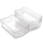 BINO | Stackable Storage Bins, X-Large - 4 Pack | THE STACKER COLLECTION | Clear Plastic Storage Bins | Organization Containers for Pantry & Fridge | Multi-Use Organizer Bin | BPA-Free - size: 4PK - X-Large