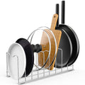 FLSEPAMB Lid Organizer Pot Lid Organizer 10-Tier Pot Lid Rack Holder Suitable for Bakeware Dish Plate, Cutting Boards, Pots & Pans, Serving Trays, Reusable Containers in Cabinet Pantry (1 Pack) - size: 1 Pack