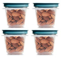 Container 0.5-Cup Flex & Seal Leak Proof Lids Food Storage Set, Teal, Clear Meal Prep Flex Containers, 4 Piece Bundle Set - size: Half Cup