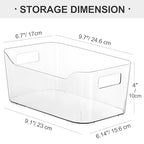 Heyuzb 12 Pack Plastic Storage Bins, Clear Pantry Organizers and Storage, Multi-Use Organizer Bins for Kitchen, Office, Fridge, Cabinet and Shelf Organization - size: 12 Pack