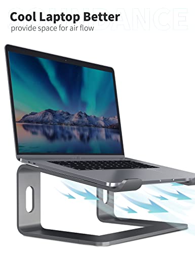 SOUNDANCE Laptop Stand, Aluminum Computer Riser, Ergonomic Laptops Elevator for Desk, Metal Holder Compatible with 10 to 15.6 Inches Notebook Computer, Black - color: C-Grey, size: For 10 to 15.6 Inches Laptop