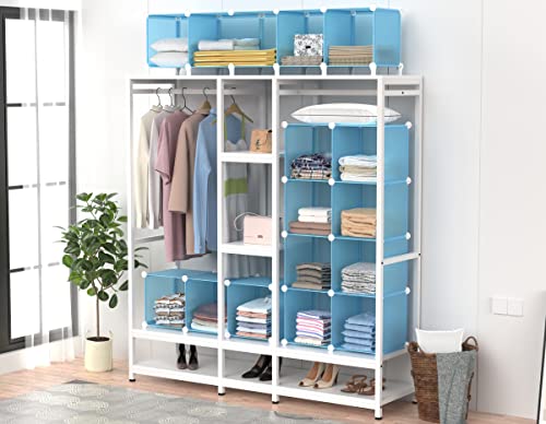 HOMIDEC Closet Organizer, 12-Cube Closet Organizers and Storage, Cube Storage Organizer for Kids, Closet, Bedroom, Bathroom, Office, Blue - color: Blue